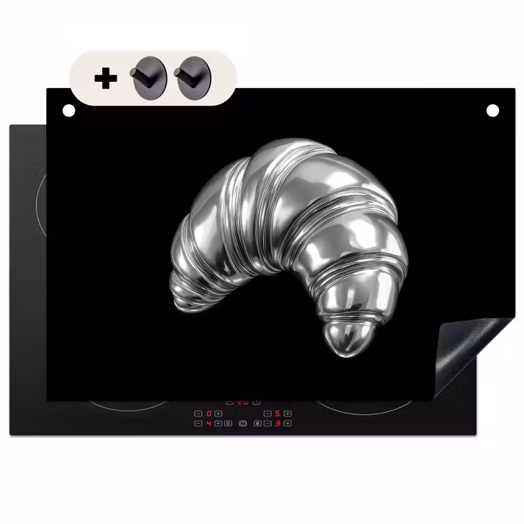 Inductie beschermer en spatscherm (2in1) - Croissant - Metaal - Zilver — 1
