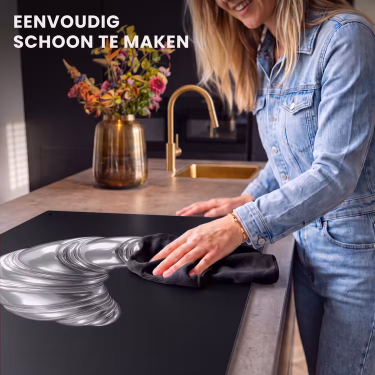 Inductie beschermer en spatscherm (2in1) - Croissant - Metaal - Zilver — 5