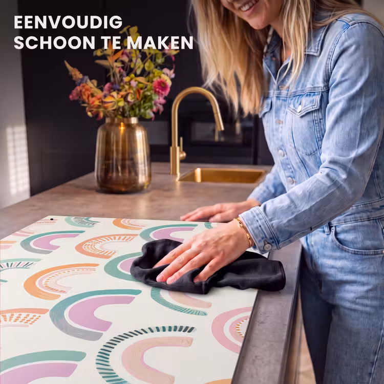 Inductie beschermer en spatscherm (2in1) - Regenboog - Pastel - Patroon — 5