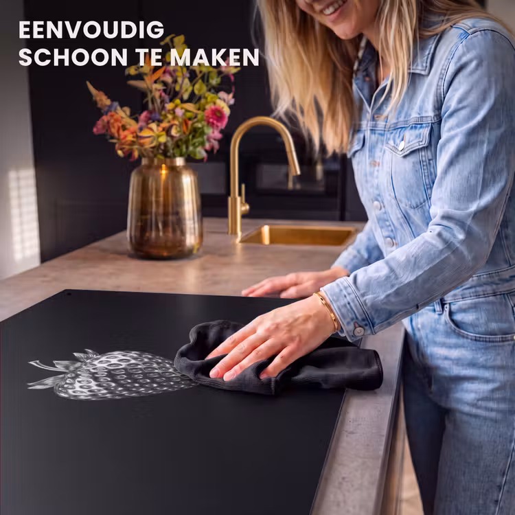 Inductie beschermer en spatscherm (2in1) - Aardbei - Zaadstructuur - Realistisch — 5