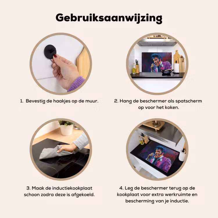 Inductie beschermer en spatscherm (2in1) - Expressief - Microfoon - Paars — 6