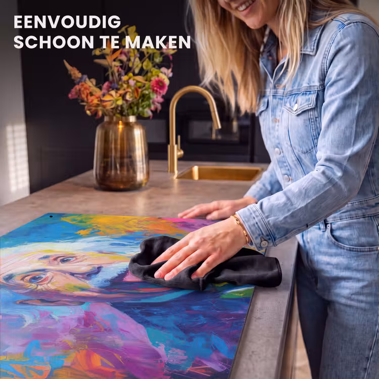 Inductie beschermer en spatscherm (2in1) - Oude man - Expressief - Kleurrijk — 5