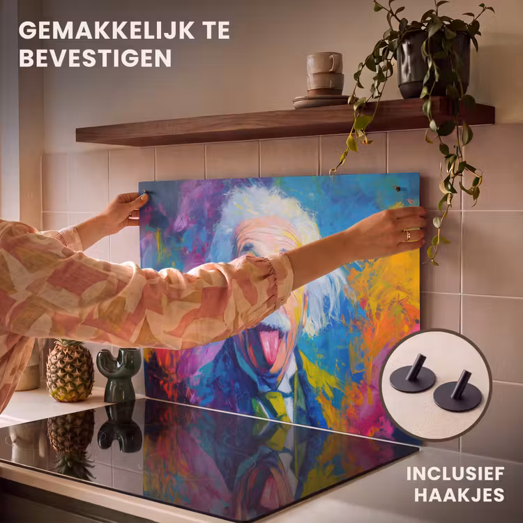 Inductie beschermer en spatscherm (2in1) - Oude man - Expressief - Kleurrijk — 7
