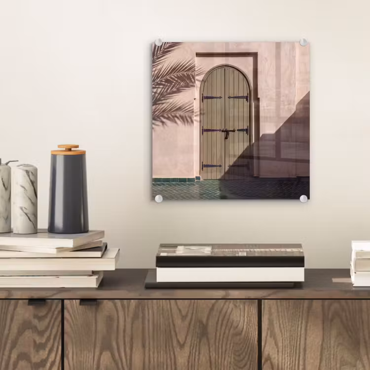 Glas schilderij - Deur - Hout - Architectuur - Groen - Rustiek — 2