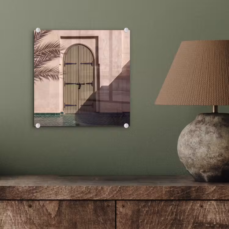 Glas schilderij - Deur - Hout - Architectuur - Groen - Rustiek — 4