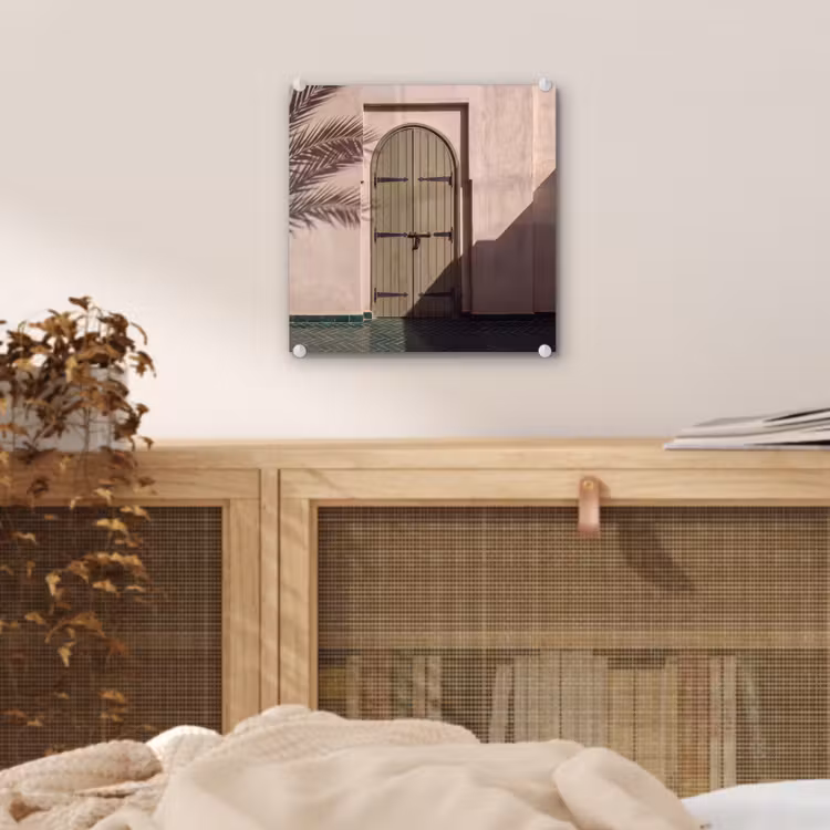Glas schilderij - Deur - Hout - Architectuur - Groen - Rustiek — 5