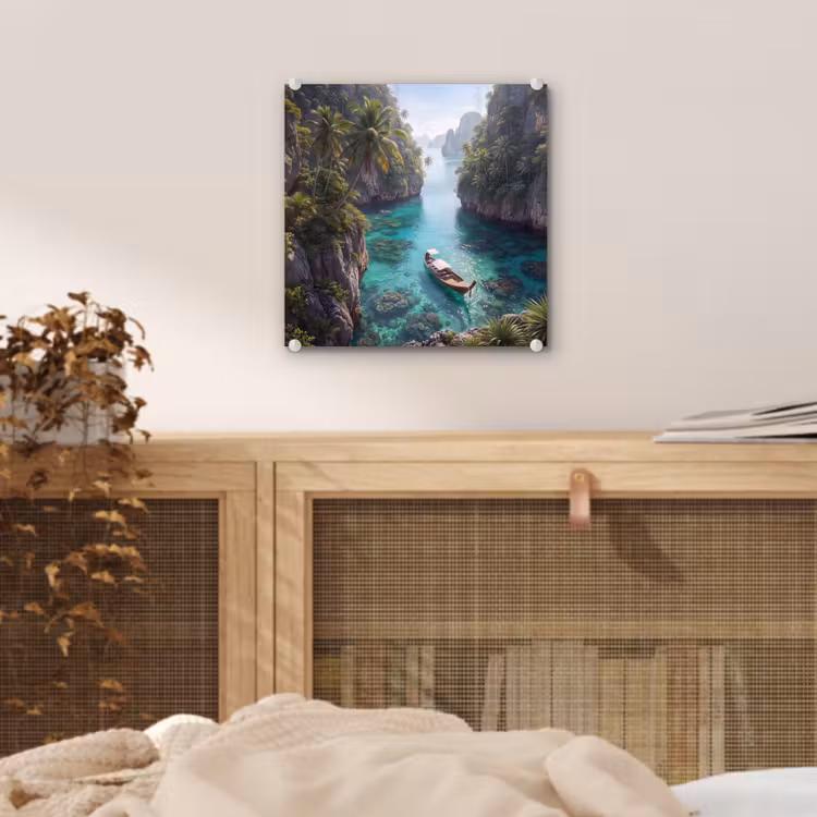 Glas schilderij - Eiland - Tropisch - Water - Palmbomen - Natuur — 5