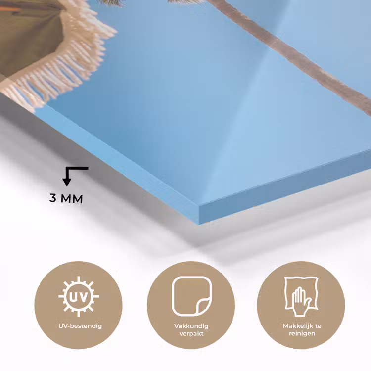 Glas schilderij - Parasol - Groen - Franjes - Zomer - Tropisch — 3