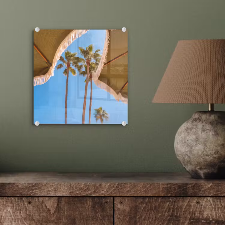 Glas schilderij - Parasol - Groen - Franjes - Zomer - Tropisch — 4