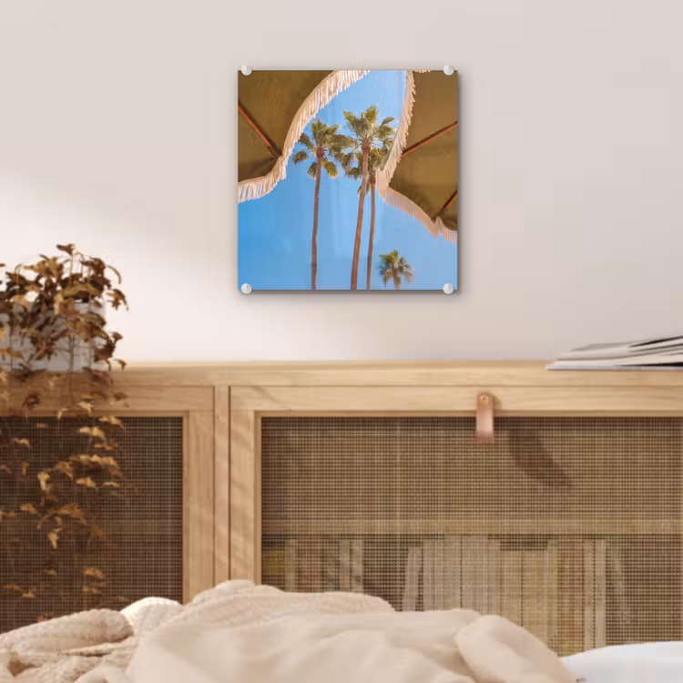 Glas schilderij - Parasol - Groen - Franjes - Zomer - Tropisch — 5