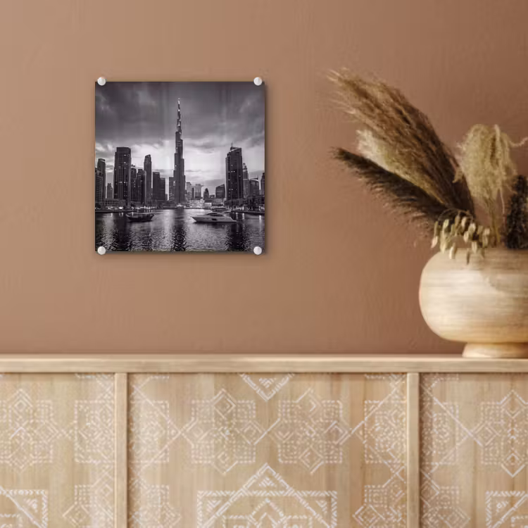Glas schilderij - Stad - Skyline - Architectuur - Avond - Zwart-wit — 6