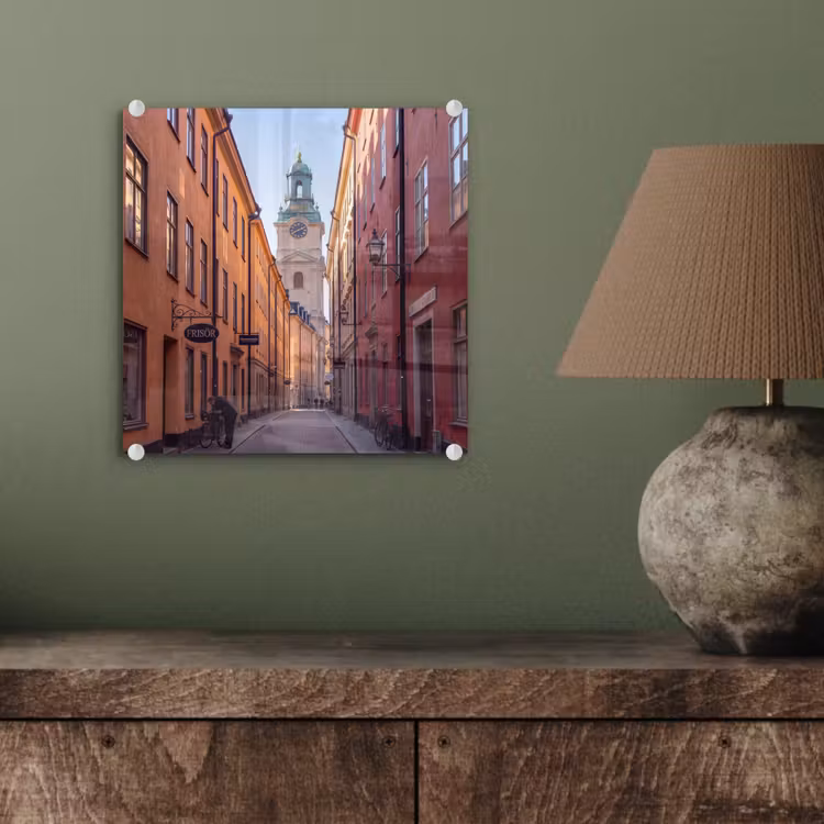 Glas schilderij - Straat - Klokkentoren - Stad - Architectuur - Historisch — 4