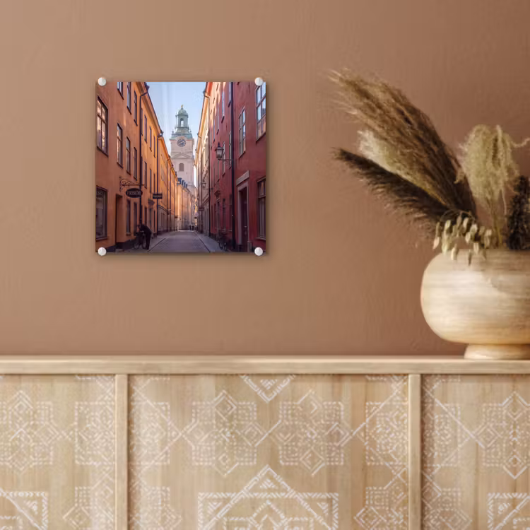 Glas schilderij - Straat - Klokkentoren - Stad - Architectuur - Historisch — 6