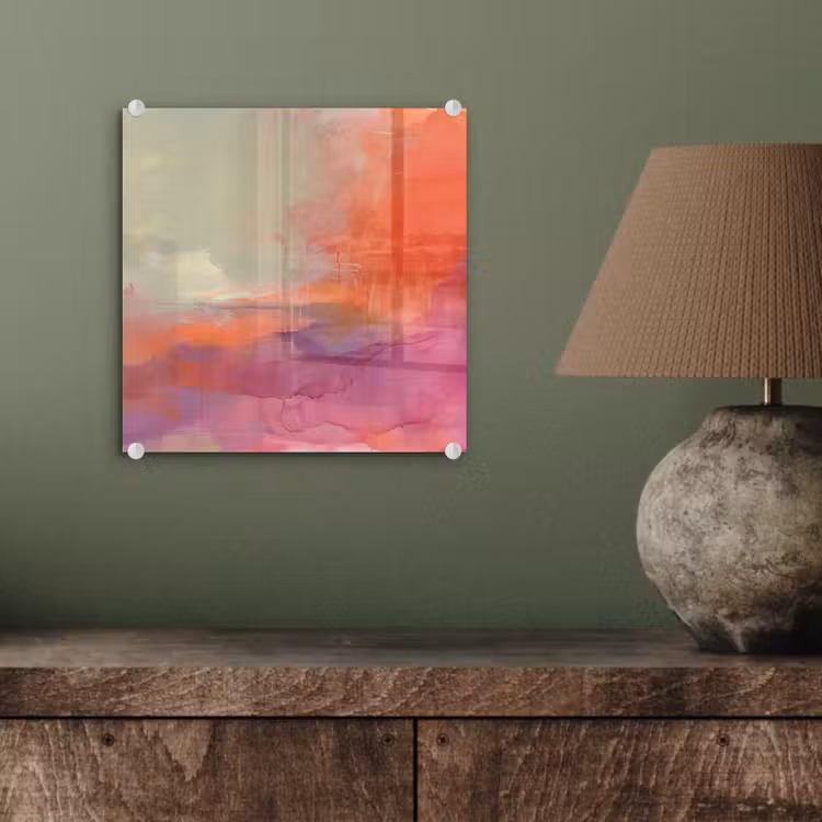 Glas schilderij - Kunst - Vloeiend - Overgangen - Oranje — 4