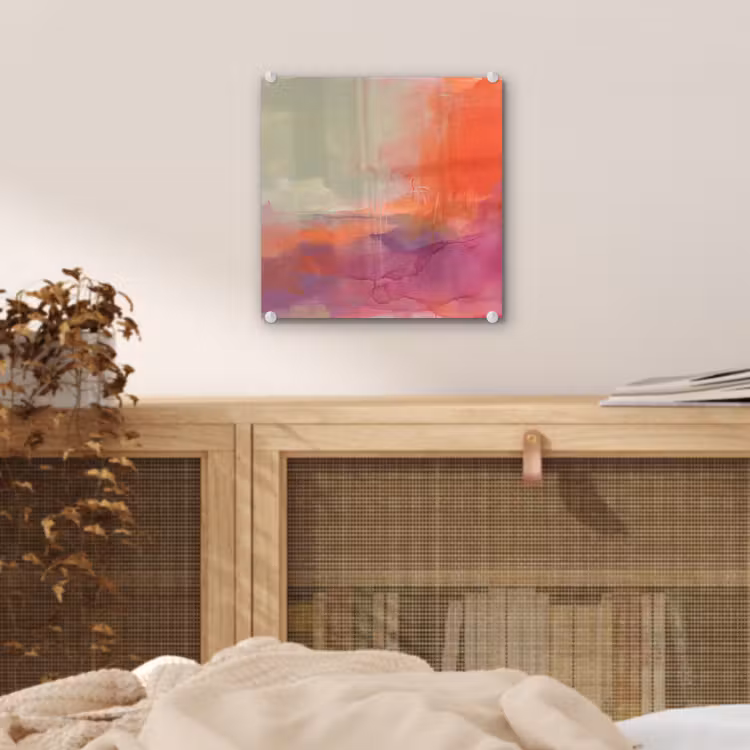 Glas schilderij - Kunst - Vloeiend - Overgangen - Oranje — 5