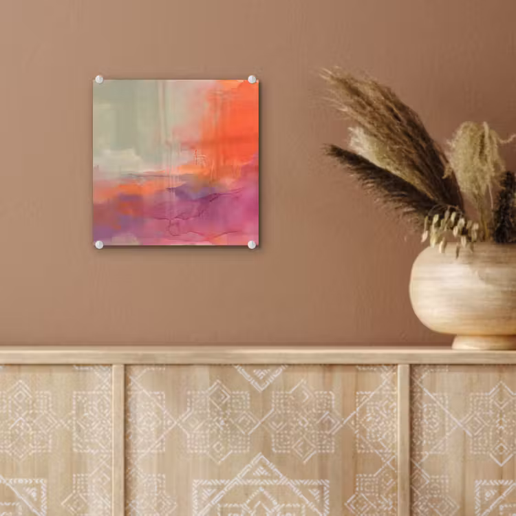 Glas schilderij - Kunst - Vloeiend - Overgangen - Oranje — 6