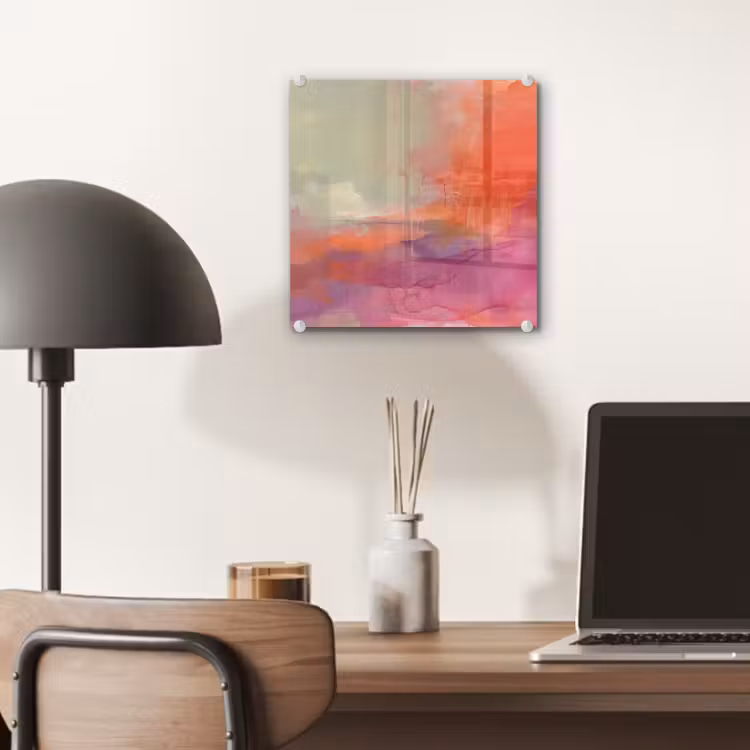 Glas schilderij - Kunst - Vloeiend - Overgangen - Oranje — 7