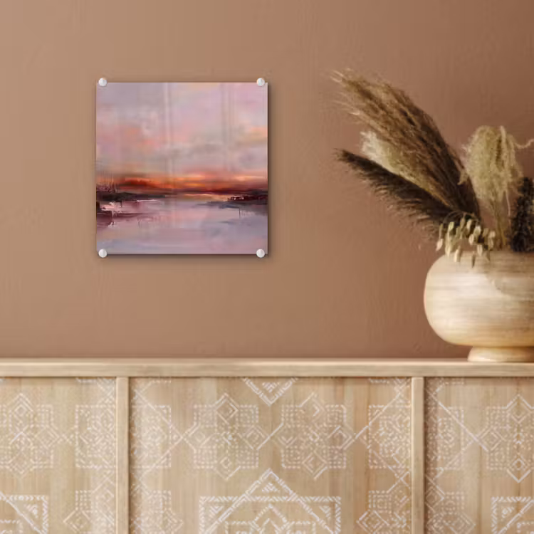 Glas schilderij - Landschap - Zonsondergang - Abstract - Modern - Roze — 6