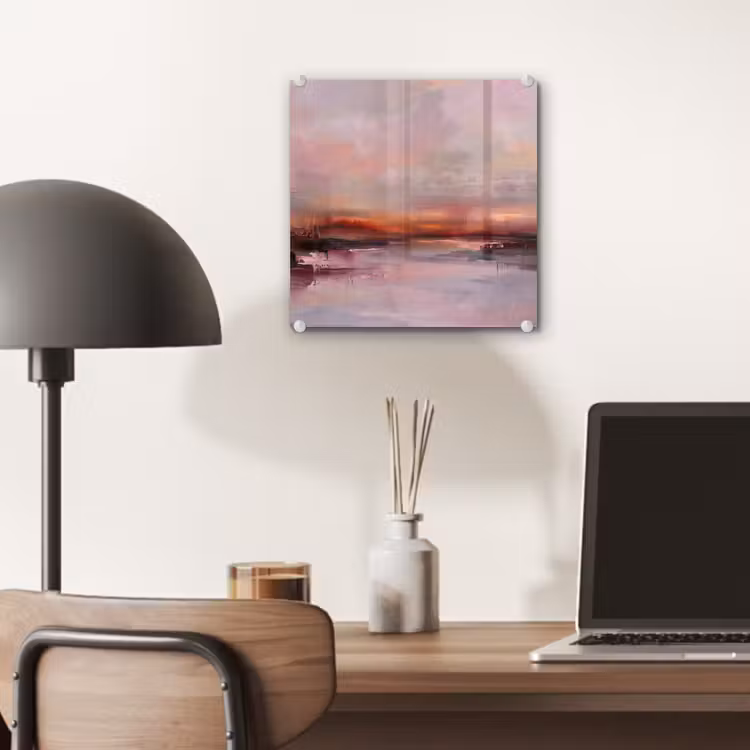 Glas schilderij - Landschap - Zonsondergang - Abstract - Modern - Roze — 7