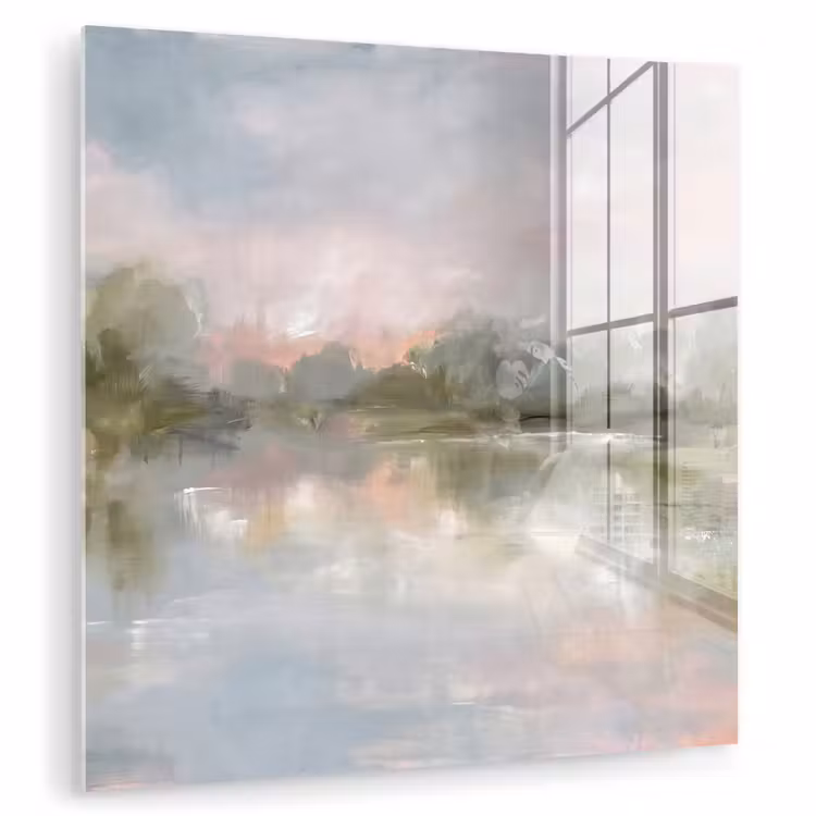 Glas schilderij - Natuur - Landschap - Abstract - Water - Groen — 1