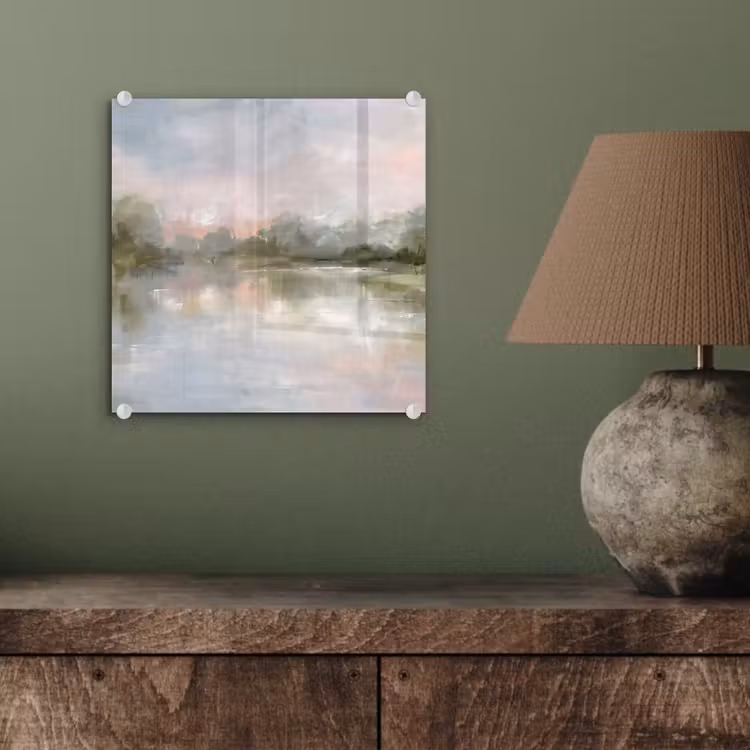 Glas schilderij - Natuur - Landschap - Abstract - Water - Groen — 4