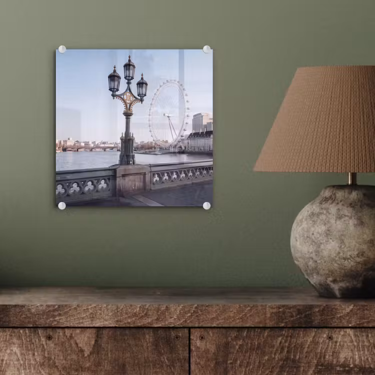 Glas schilderij - Reuzenrad - Londen - Stad - Architectuur - Brug — 4