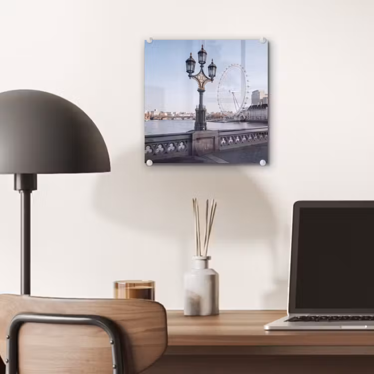 Glas schilderij - Reuzenrad - Londen - Stad - Architectuur - Brug — 7