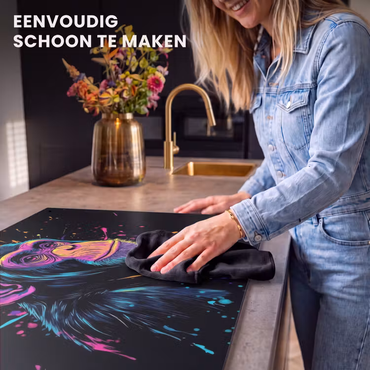 Inductie beschermer en spatscherm (2in1) - Aap - Verf - Neon - Kleur — 5