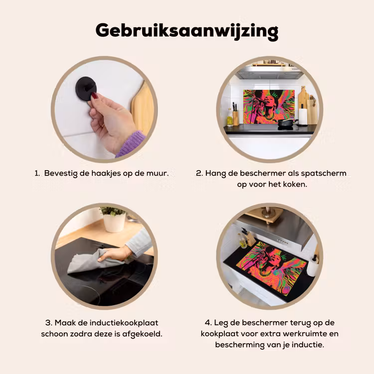 Inductie beschermer en spatscherm (2in1) - 3-2-3 — 6