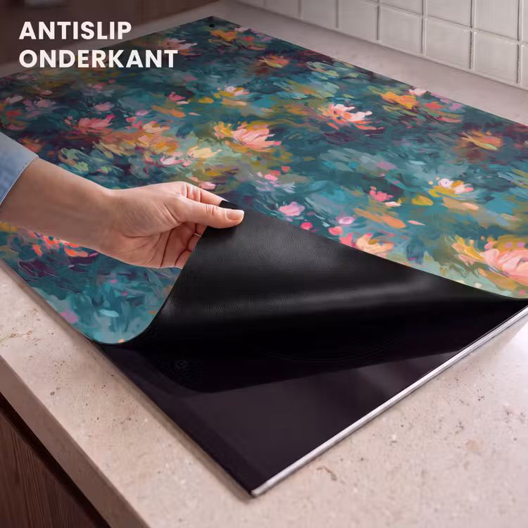Inductie beschermer en spatscherm (2in1) - Waterlelies - Vijver - Water — 4