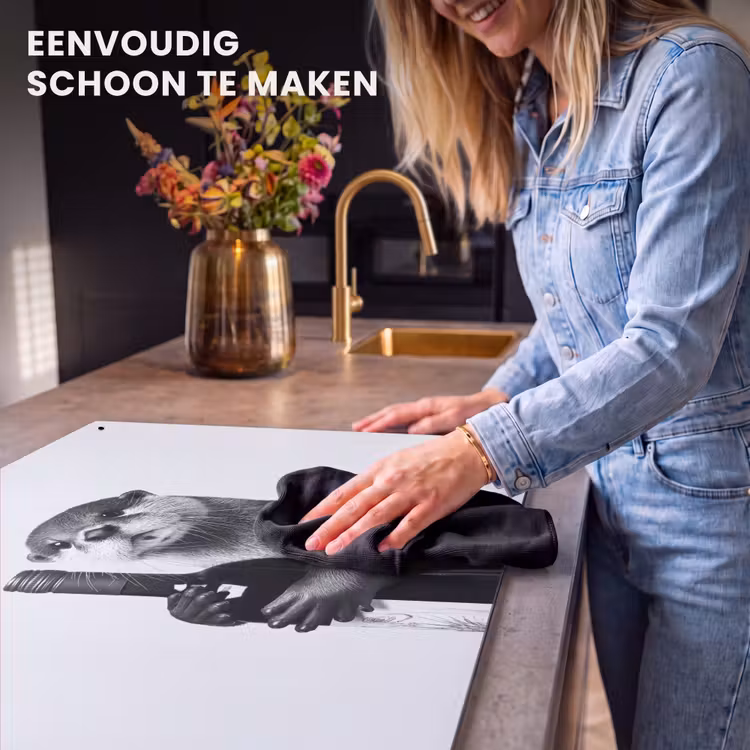 Inductie beschermer en spatscherm (2in1) - Wijnfles - Otter - Zwart — 5