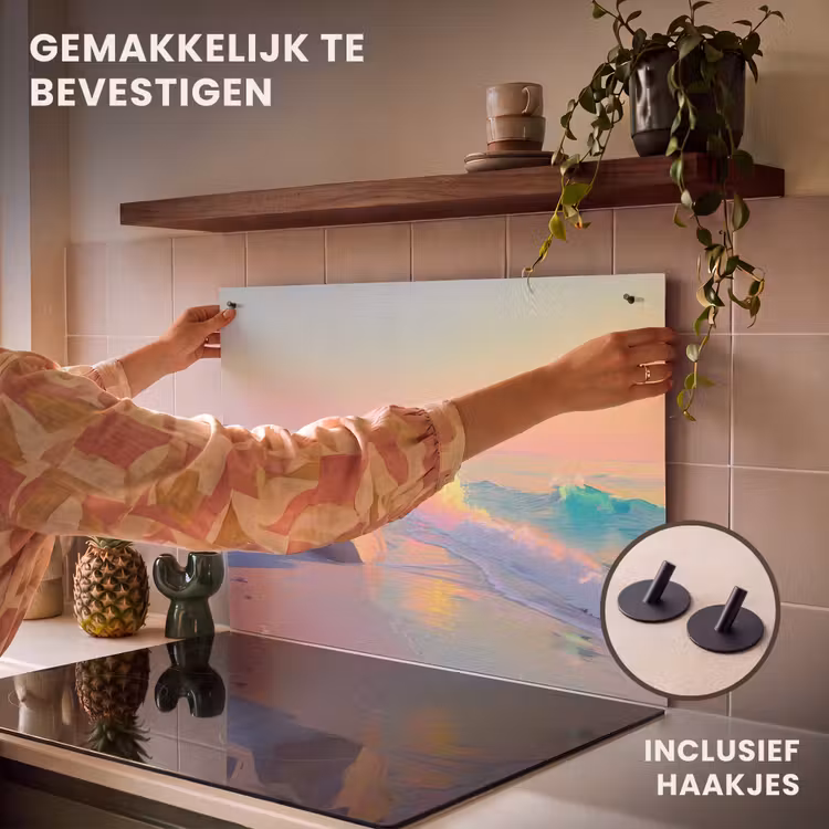 Inductie beschermer en spatscherm (2in1) - Zomerlicht - Strand - Fonkelende accenten — 7