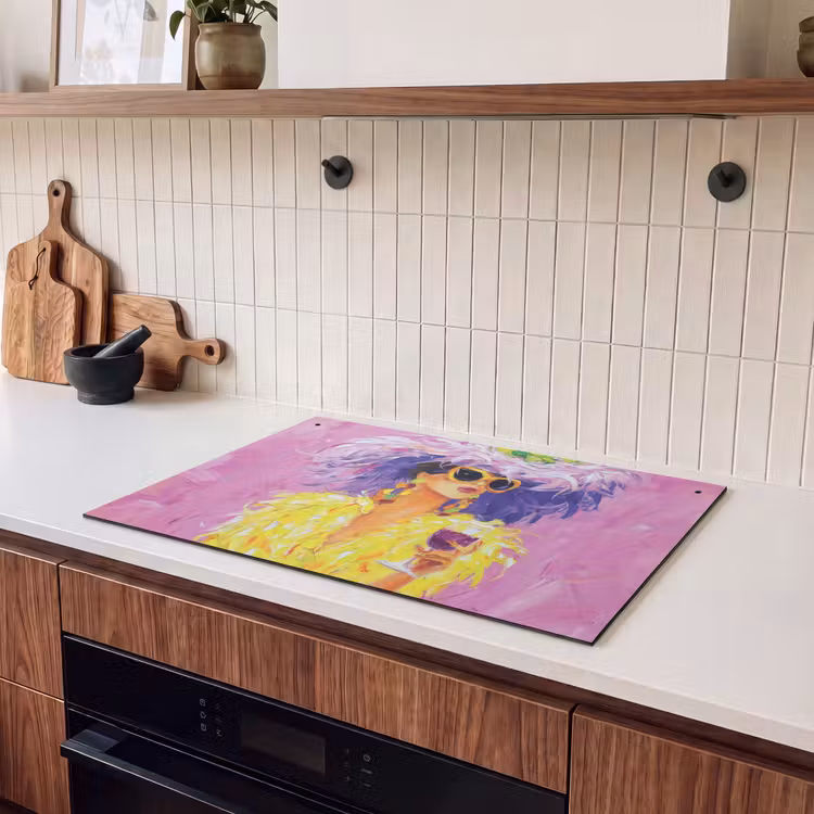 Inductie beschermer en spatscherm (2in1) - Zonnebril - Vrouw - Jas - Veren — 3