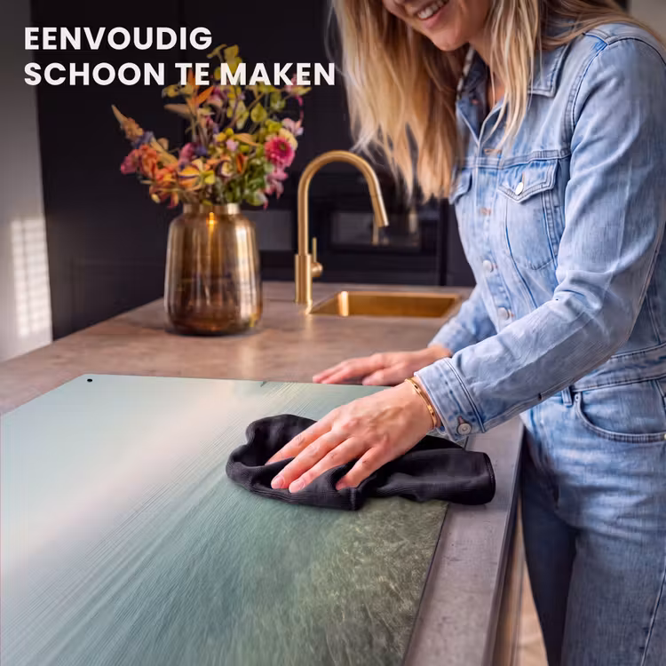 Inductie beschermer en spatscherm (2in1) - Zee - Horizon - Blauw - Mist — 5