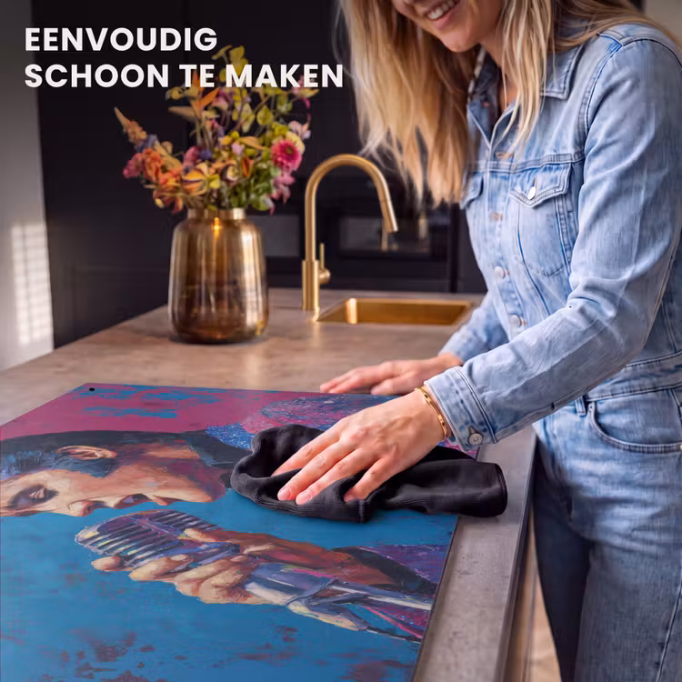 Inductie beschermer en spatscherm (2in1) - Zingende man - Glitterjas - Microfoon — 5