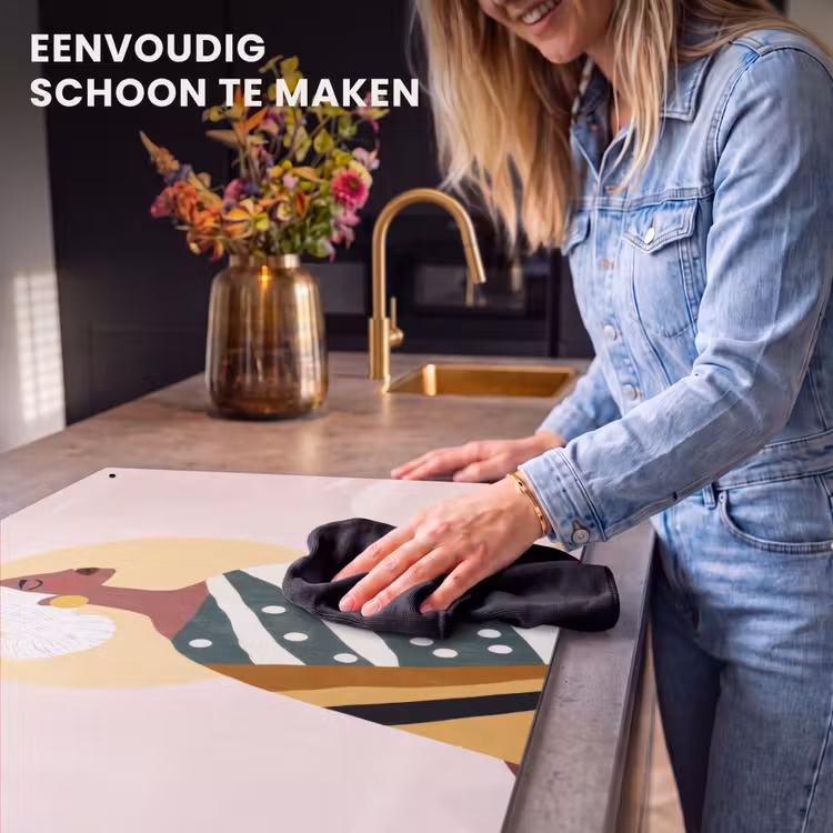 Inductie beschermer en spatscherm (2in1) - Vrouw - Zon - Kleurrijk — 5