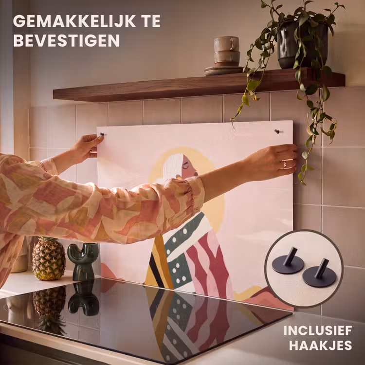 Inductie beschermer en spatscherm (2in1) - Vrouw - Zon - Kleurrijk — 7