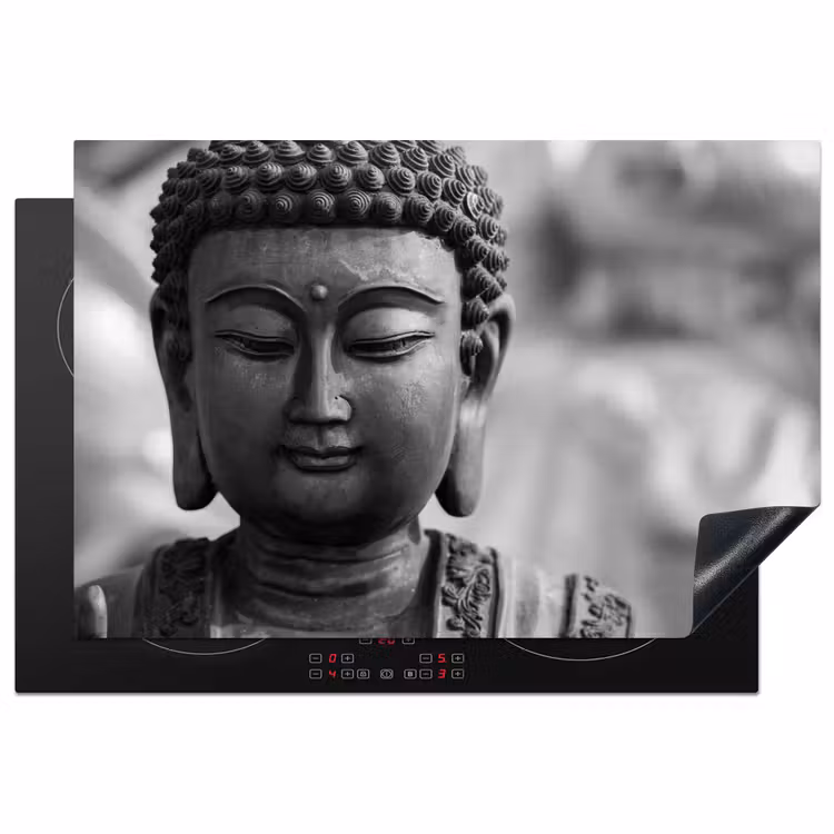 Inductie beschermer - Boeddha - Grijs - Spiritualiteit - Buddha beeld - Religie — 1