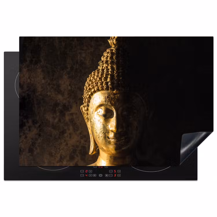 Inductie beschermer - Buddha - Boeddha beeld - Goud - Spiritueel - Zwart — 1