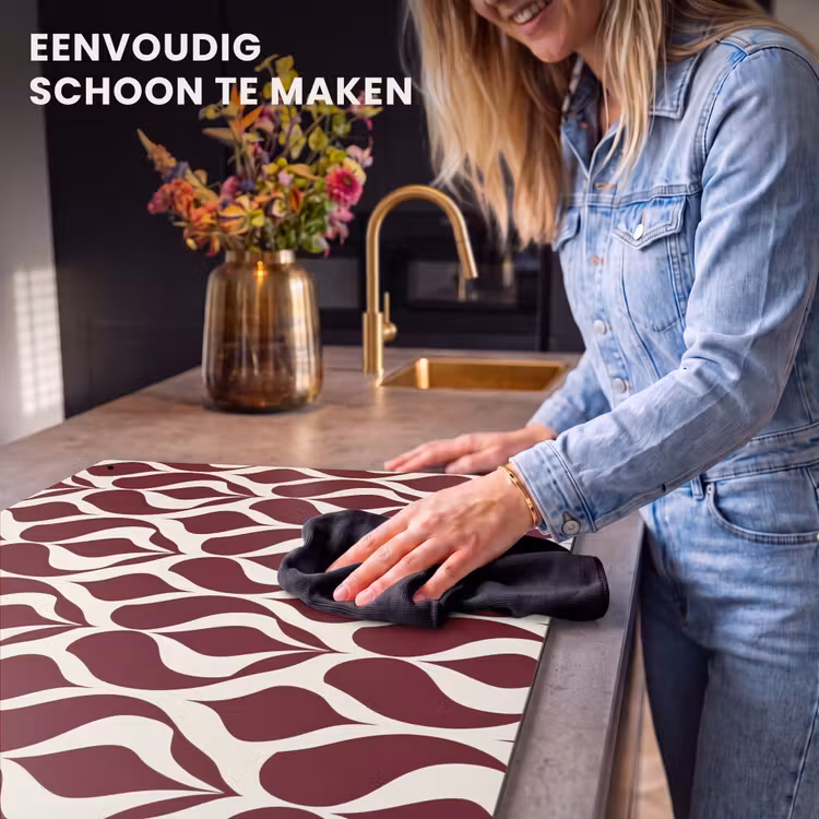 Inductie beschermer en spatscherm (2in1) - Rood - Druppelpatroon - Grafisch — 5