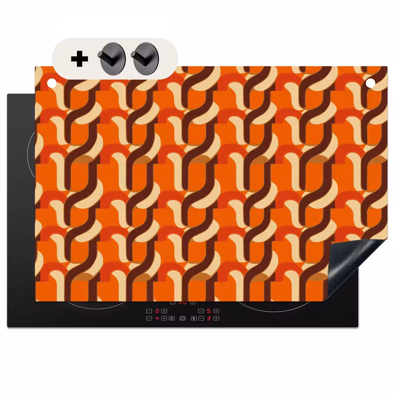 Inductie beschermer en spatscherm (2in1) - Retro - Modern - Kleurrijk — 1