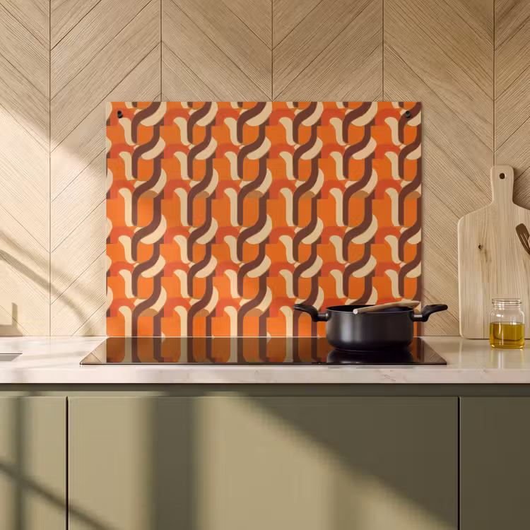 Inductie beschermer en spatscherm (2in1) - Retro - Modern - Kleurrijk — 2