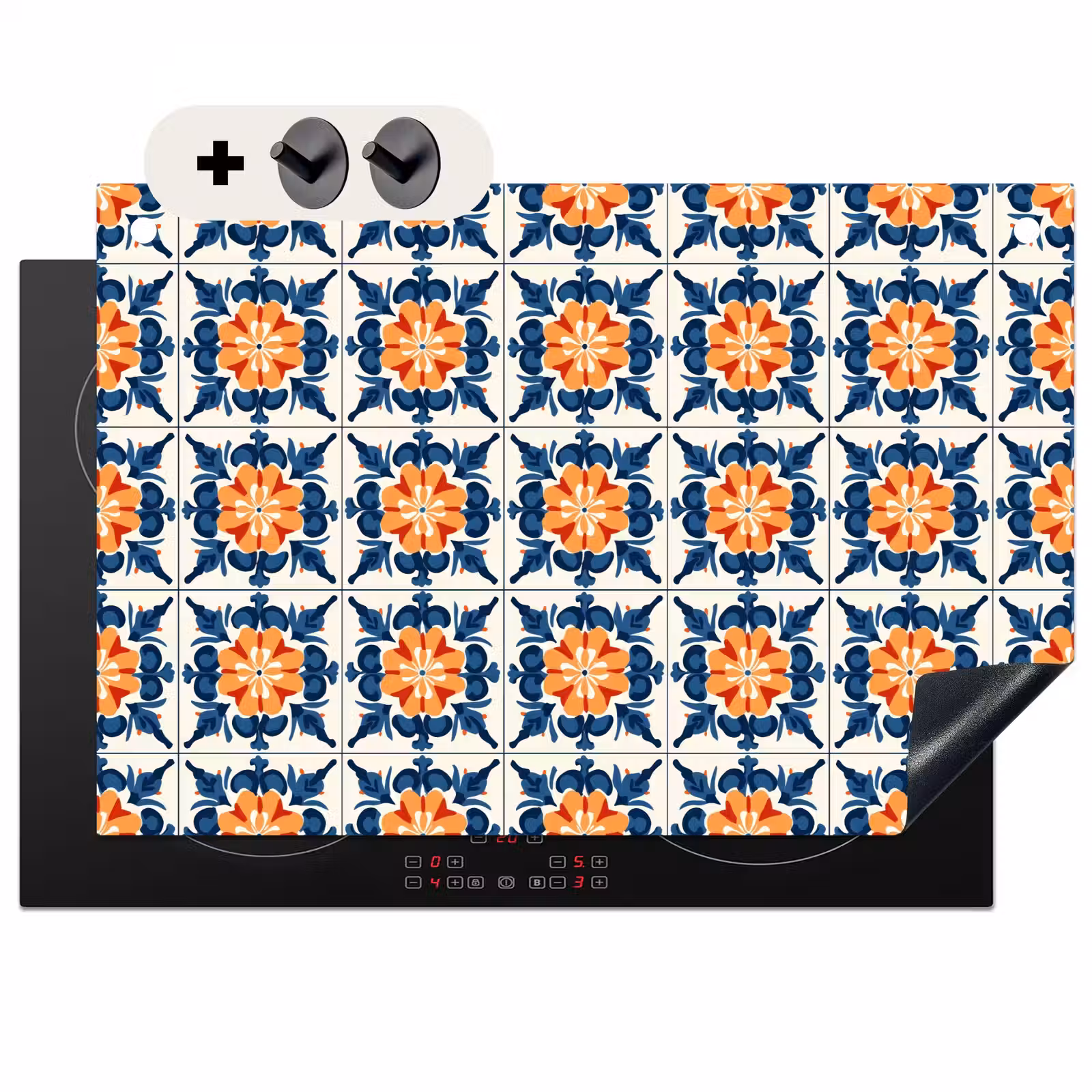 Inductie beschermer en spatscherm (2in1) - Traditioneel - Tegel - Oranje — 1