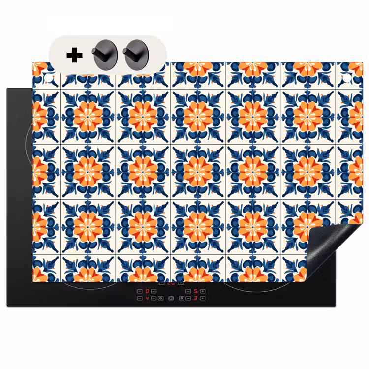Inductie beschermer en spatscherm (2in1) - Traditioneel - Tegel - Oranje — 1