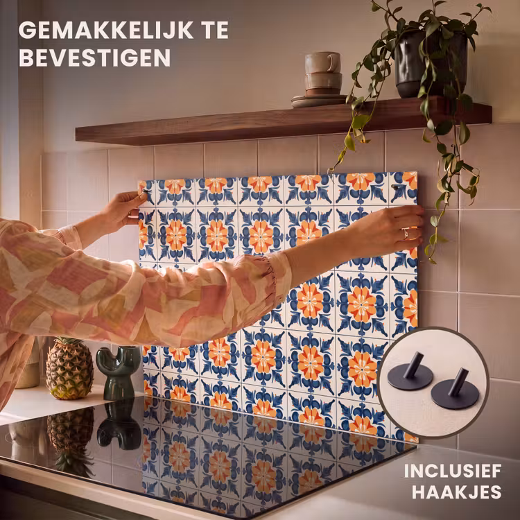 Inductie beschermer en spatscherm (2in1) - Traditioneel - Tegel - Oranje — 7