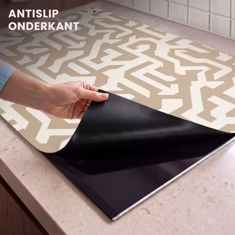 Inductie beschermer en spatscherm (2in1) - Modern - Abstract - Beige — 4