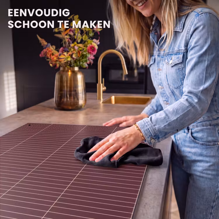 Inductie beschermer en spatscherm (2in1) - Lijnen - Patroon - Bordeaux — 5