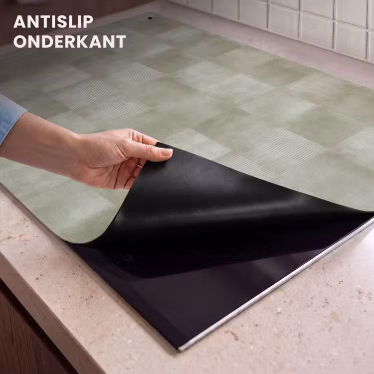 Inductie beschermer en spatscherm (2in1) - Vlakken - Rustiek - Groen — 4