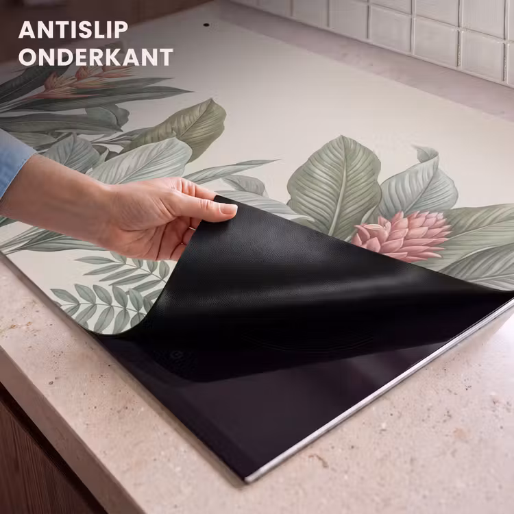 Inductie beschermer en spatscherm (2in1) - Tropisch - Planten - Modern - Groen — 4