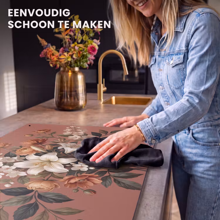 Inductie beschermer en spatscherm (2in1) - Boeket - Retro - Kleurrijk — 5